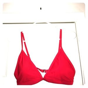 True red adjustable strap triangle bikini top